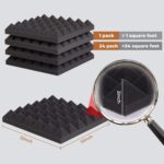 24 Pack-12 x 12 x 2 Inches Pyramid Designed Acoustic Foam Panels, Sound Proof Foam Panels Black, High Density and Fire Resistant Acoustic Panels, Sound Panels, Studio Foam for Wall and Ceiling - Image 5