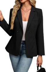 ELLEVEN Womens Blazer Business Casual - Long Sleeve Slim Fit Work Office Suit Jacket with Pockets - Image 2