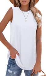 OFEEFAN High Neck Tank Tops for Women Loose Fit Sleeveless Top Summer Clothes Womens Tunic Tops to Wear with Leggings - Image 3