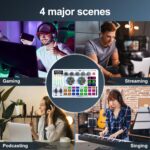 F999 White Live Streaming Sound Card, Professional Audio Mixer, Voice Changer Soundboard with Audio Interface, Bluetooth, Noise Reduction, DJ Mixer Board for Live/Podcasting/Gaming - Image 4