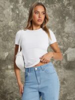 Trendy Queen Womens Basic T Shirts Summer Tops 2025 Crop Short Sleeve Slim Fit Tee Cute Gym Workout Clothes - Image 7