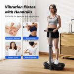 MERACH Vibration Plate Exercise Machine, Vibration Plate for Lymphatic Drainage Weight Loss, Vibrating Plate Exercise Machine with Handrails, Exercise Equipment for Women Men Home - Image 3