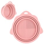 Foldable Silicone Makeup Brush Cleaner Bowl - Etercycle Portable Cleaning Tool for Brushes, Powder Puffs, and Sponges (Pink) - Image 2