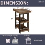 Pomona 3-Tier Solid Wood End Table with Storage Shelves – Rustic Industrial Space-Saving Side Table or Nightstand for Living Room, Bedroom, or Entryway by Alaterre Furniture - Image 4