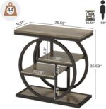 Tribesigns End Table for Living Room, 4-Tier Narrow Side Table with Storage Shelves, Industrial Bedside Table for Bedroom, Wood Small Sofa Side Table with Geometric Metal Frame (1 PC, Grey) - Image 3