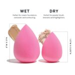 AOA Studio Collection Makeup Sponge Set Makeup Blender Latex Free and High-definition Super Soft Set of 6 Makeup Blender For Powder Cream and Liquid, Beauty Cosmetic Beveled Shape (Pink) - Image 8