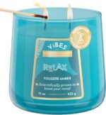 Candle-Lite Vibes Fougere Amber Mood-Enhancing Scented Candles, 15 oz Jar, Aromatherapy, Proudly Poured in The USA, 2-Wick, 86 Hours Burn Time, Perfect Relaxation Gift - Image 2