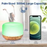 Essential Oil Diffuser, YIKUBEE Oil Diffuser, 500ml Humidifier, Diffusers for Home, Aromatherapy Diffuser with Remote Control, Diffusers for Essential Oils Large Room - Image 4