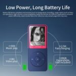 Mp3 Player with Bluetooth,Classic Portable Mp3 & Mp4 Players,HiFi Sound Music Player with SD Card Slot/Photo Viewe/Video Play/FM Radio/Recorder/E-Book for Kids,Long Battery Life Red 64GB - Image 6