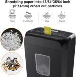 Bonsaii Paper Shredder for Home Use, 3.4 Gal Wastebasket, 6 Sheet Crosscut Paper Credit Cards, Staples, and Clips Shredder for Home Office Use, Portable Handle Design (C237-B New Version) - Image 4
