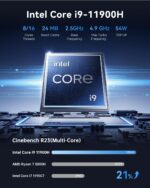 ACEMAGIC M1 Mini PC, Intel Core i9-11900H 32GB DDR4 1TB SSD, Mini Computers (4.9GHz, 8C/16T) PCIe3.0 Type-C/LAN 2.5G/HDMI/DP, 4K Triple Display 11 Pro Mini Desktop PC BT5.2/WiFi6/BT/for Home/Office - Image 4