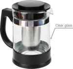 EIKS Glass Teapot Tea Kettle with Removable Infuser and Heat Resistance Base for Making and Serving Blooming Tea, Loose Leaf Tea - Capacity is 950ml/32oz - Image 9
