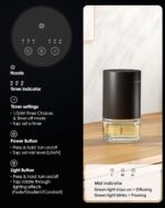 Essential Oil Diffuser Waterless Aromatherapy Diffusers for Home Large Room, Bedroom, Car, Office, Desk, Battery Operated, Small Diffuser for Pure Scent, 100mL Capacity, AN9 (Black) - Image 5