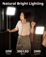 UBeesize 2 Pack LED Video Light Kit, Photography Lighting, 13" Studio Lights with 65" Tripod Stand and Phone Holders, Podcast Lighting for Video Recording,Tiktok,YouTube - Image 3