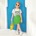 Kids Toddler Girl Summer Clothes Letter Printed T-Shirt Top＋ Floral Skirt 2pcs Girl's Skirt Set - Image 4