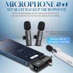 3 in 1 Wireless Lavalier Microphone for iPhone, iPad, Android, Camera,12-Hour Battery, mini Noise Reduction Recording Mic 2.4G Ultra-Low Delay, Microphone for Vlog/ TikTok/YouTube Live Stream( 3 Mic) - Image 3