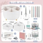 Kosiz Aesthetic Desk Organizers and Accessories Set 360-degree Rotating Pen Holder Desk Holder Morandi Pen Sticky Notes Stapler Binder/paper Clips Scissor Staples Aesthetic Accessories for Women Men - Image 3