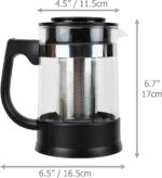 EIKS Glass Teapot Tea Kettle with Removable Infuser and Heat Resistance Base for Making and Serving Blooming Tea, Loose Leaf Tea - Capacity is 950ml/32oz - Image 7