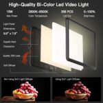 2-Pack LED Video Light Kit, NiceVeedi Studio Light, 2800-6500K Dimmable Photography Lighting Kit with Tripod Stand&Phone Holder, 73" Stream Light for Video Recording, Game Streaming, YouTube - Image 4