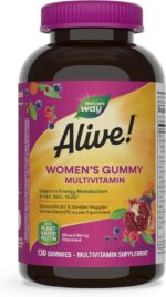 Nature's Way Alive! Women's Daily Gummy Multivitamins, 16 Vitamins & Minerals, Energy Metabolism*, Hair Skin & Nails*, Vegetarian, Mixed Berry Flavored, 130 Gummies (Packaging May Vary) - Image 2