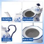 Bone China European Style Floral Ceramic Teapot - 45oz, Perfect for Tea Sets, Loose Tea, and Parties - Image 6