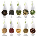 Tea Forte Tea Tasting Assortment Premium Petite Presentation Box Gift Set Sampler, 10 Count, 1 of Each Variety Individually Wrapped Handcrafted Pyramid Infuser Bags - Image 6