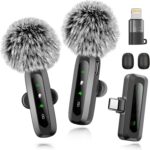 Wireless Microphone Mini Mic for iPhone/Android Phone, LED Display Lavalier Microphone for Video Recording Clip on Lapel Lav Mics Vlog YouTube TikTok - Image 2