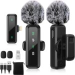 Wireless Lavalier Microphone for iPhone 5-14 Series, LED Display Mini Lav for iPhone with Noise Cancelling, Lapel Mic Wireless 2 Pack for Content Creator Video Recording, Vlogging (Lightning Only) - Image 2