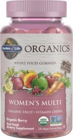 Garden of Life Organics Women's Gummy Vitamins - Berry - Certified Organic, Non-GMO, Vegan, Kosher Complete Multi - Methyl B12, C & D3 - Gluten, Soy & Dairy Free, 120 Real Fruit Gummies - Image 2