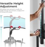 Sunny Health & Fitness Power Tower, Dip Bar, Push-Up & Pull Up Assisting Parallette Station w Optional Rock Climbing Grip Trainer - Image 7