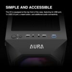 GAMDIAS ATX Mid Tower Gaming Computer PC Case Tempered Glass, Built-in 4X 120mm ARGB Case Fans, Front Airflow Mesh, Up to 6x120mm Fans, 340mm GPU/VGA, 360mm AIO/Radiator, 160mm CPU Cooler - Image 5