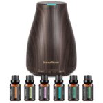 InnoGear Essential Oil Diffuser with Oils, 100ml Aromatherapy Diffuser with 6 Essential Oils Set, Aroma Cool Mist Humidifier Gift Set, Dark Wood Grain - Image 2