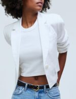 IDEALSANXUN Womens Cropped Blazer Casual Lightweight Cotton Linen Blazer Suit Jackets - Image 6
