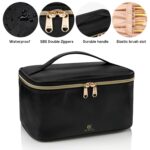 OCHEAL Makeup Bag, Portable Cosmetic Bag, Large Capacity Travel Makeup Case Organizer, Black For Women Toiletry Bag for Girls Traveling With Handle and Divider - Image 5