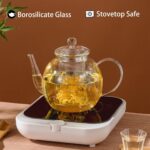 1530 ml/52 oz Large Glass Teapot with Removable Infuser, Clear Tea Kettle Stovetop Safe for Loose Leaf and Blooming Tea, Tea Lover's Choice - Image 7