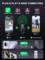Wireless Lavalier Microphone for iPhone 5-14 Series, LED Display Mini Lav for iPhone with Noise Cancelling, Lapel Mic Wireless 2 Pack for Content Creator Video Recording, Vlogging (Lightning Only) - Image 7