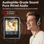 RUIZU 64GB HiFi Lossless MP3 Player, DAC DSD High Resolution Digital Audio Player, Portable Hi-Res Music Player with 2" Touchscreen, Resume Playback, CNC Aluminum Alloy Body, Up to 128GB microSD Card - Image 4