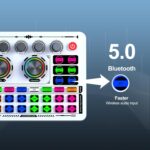 F999 White Live Streaming Sound Card, Professional Audio Mixer, Voice Changer Soundboard with Audio Interface, Bluetooth, Noise Reduction, DJ Mixer Board for Live/Podcasting/Gaming - Image 8