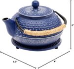 Juvale Cast Iron Teapot with Infuser - Blue, 27 oz (800 mL) - Stovetop Tea Kettle for Loose Leaf Tea - Includes Stainless Steel Infuser & Trivet - Image 11