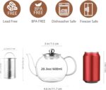CNGLASS 600ml Glass Teapot with Removable Infuser,Clear Tea Kettle Stovetop Safe,Blooming and Loose Leaf Tea Maker - Image 3