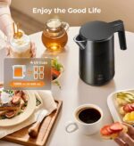 Electric Kettle, Double Wall Stainless Steel Cool Touch Water Boiler Heater, 7 Temperature Control Teapot, 4H Keep Warm, 1.0L 1200W Fast Heat with Auto Shut-Off, Boil-Dry Proof Coffee Tea Pot, Black - Image 8