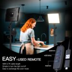 2-Pack LED Video Light Kit, NiceVeedi Studio Light, 2800-6500K Dimmable Photography Lighting Kit with Tripod Stand&Phone Holder, 73" Stream Light for Video Recording, Game Streaming, YouTube - Image 7