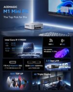 ACEMAGIC M1 Mini PC, Intel Core i9-11900H 32GB DDR4 1TB SSD, Mini Computers (4.9GHz, 8C/16T) PCIe3.0 Type-C/LAN 2.5G/HDMI/DP, 4K Triple Display 11 Pro Mini Desktop PC BT5.2/WiFi6/BT/for Home/Office - Image 3