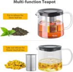 Glass Teapot with Removable Infuser, 1000ml/33OZ Stovetop Safe Tea Kettle for Blooming & Loose Leaf Tea, Premium Gift Box - Image 3