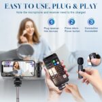 3 in 1 Wireless Lavalier Microphone for iPhone, iPad, Android, Camera,12-Hour Battery, mini Noise Reduction Recording Mic 2.4G Ultra-Low Delay, Microphone for Vlog/ TikTok/YouTube Live Stream( 3 Mic) - Image 5