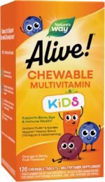 Nature's Way Alive! Children's Daily Chewable Multivitamin, Supports Bone, Eye, and Immune Health*, Orange & Berry Fruit Flavored, Gluten Free, 120 Chewable Tablets (Packaging May Vary) - Image 2