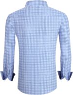 Alex Vando Mens Button Down Shirts Wrinkle Free 4-Way Stretch Print Business Casual Shirt - Image 3