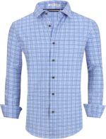 Alex Vando Mens Button Down Shirts Wrinkle Free 4-Way Stretch Print Business Casual Shirt - Image 2