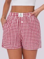 ANRABESS Boxer Shorts for Women Gingham Pajama 2025 Summer Casual Lounge Sleep Plaid Shorts Y2K Beach Bottoms - Image 6