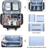 Damero Rolling Medical Bag with Detachable Trolley, Medical Equipment Bag with Removable Pouches and Dividers, First Aid Responder Bag Empty for Home Health Nurses, Doctors, EMT, EMS, Black - Image 3
